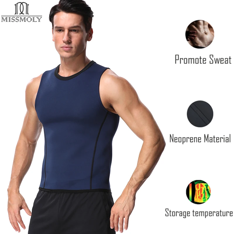 Miss Moly Neoprene Body Shaper Men Shapers Slimming Tummy Reducing Waist Trainer Promote Sweat Shapewear Male Modeling Vest