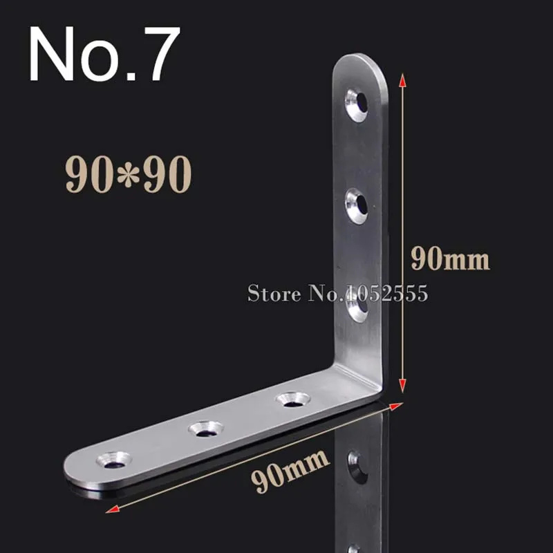 Quality 10pcs stainless steel furniture corner brackets 90*90mm angle