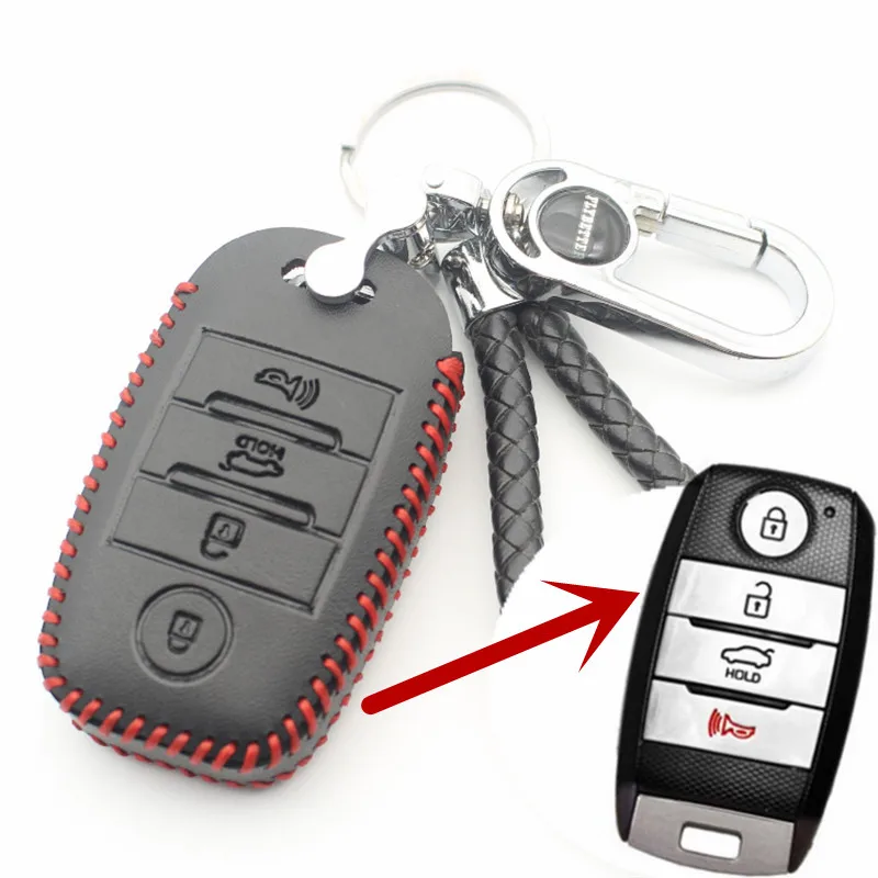 FLYBETTER из натуральной кожи 4 Кнопка Автозапуск Smart Key чехол для Kia Sorento/Rio/Rio5/Optima автомобильный дизайн(B) l74