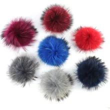 Очаровательная древесина 1 шт. 15 см натуральный помпон из меха енота большие меховые шарики для зимы мальчиков и вязаные шапки для девочек Аксессуары