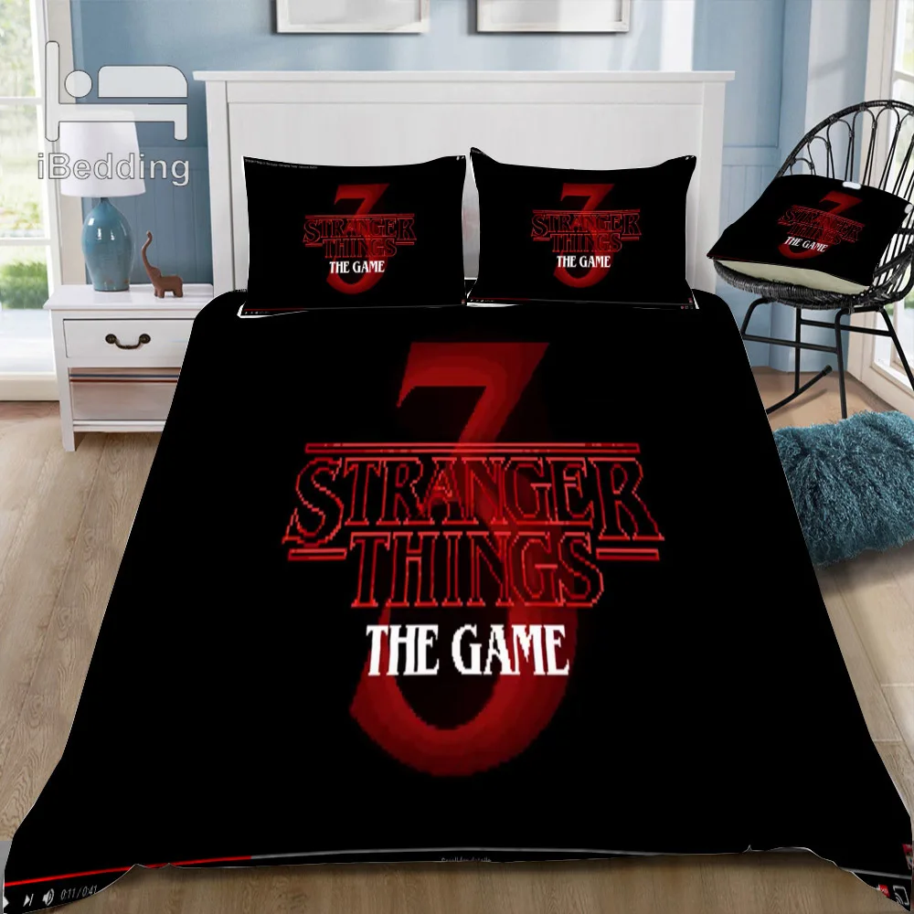 Fashion Horror Movie Stranger-Things Danger 3D Bedding Set Printed Duvet Cover Set Twin Full Queen King Size Dropshipping