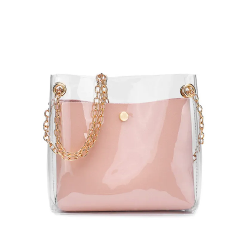 

Small leather handbags Crossbody for Women 2019 Chains transperent PVC hand bags Female mini shoulder Bag Messenger Phone Pouch