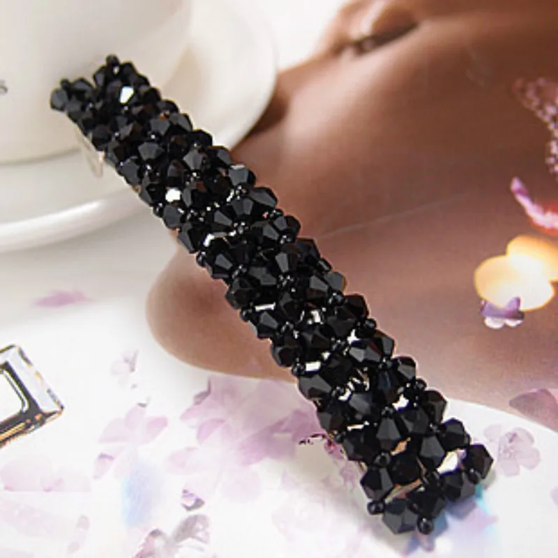 1Pcs Bling Crystal Hairpins Head wear for Women Girls Rhinestone Hair Clips Pins Barrette Styling Tools Accessories