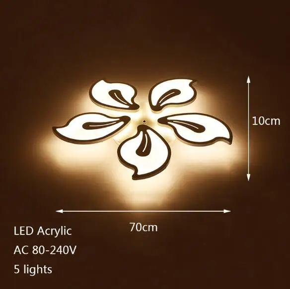 Современные акриловые кованые Королевский потолочные светильники Светодиодный 220V 5 видов стилей потолочные светильники для спальни фойе Холл ресторана для гостиничного Холла бар - Цвет корпуса: 5 lights