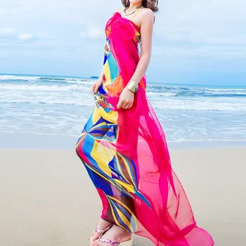 

Women Chiffon Floral Beach Scarves Summer Ladies Bikini Cover Up Beachwear Warp Flower