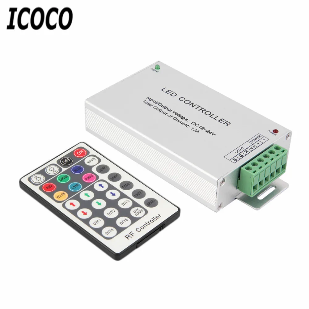ICOCO аксессуары для освещения rgb контроллер RF беспроводной пульт дистанционного управления 28 клавиш 12-24 В 3 канала светодиодный контроллер