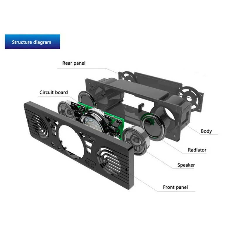  Aoveite 12V coche FM USB SD AUX en audio estéreo AV252 radio incorporado 2 altavoces Bluetooth mano