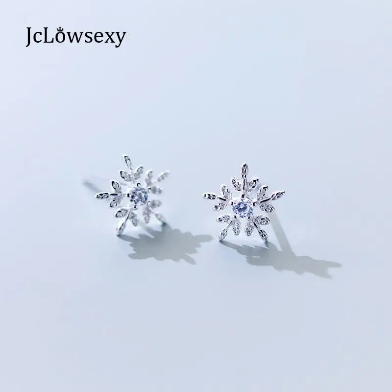 Хрустальная Снежинка крошечные серьги из стерлингового серебра 925 пробы 0,9 см x 0,9 см для женщин девочек детские ювелирные изделия из стерлингового серебра-ювелирные изделия Pendientes