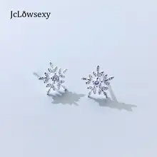 Хрустальная Снежинка крошечные серьги из стерлингового серебра 925 пробы 0,9 см x 0,9 см для женщин девочек детские ювелирные изделия из стерлингового серебра-ювелирные изделия Pendientes