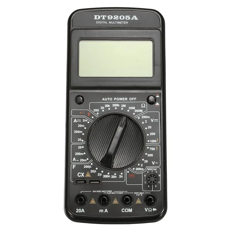 

Best Price Professional DT-9205A LCD Digital Multimeter Electric Handheld Ammeter Voltmeter Resistance Capacitance Tester AC/DC