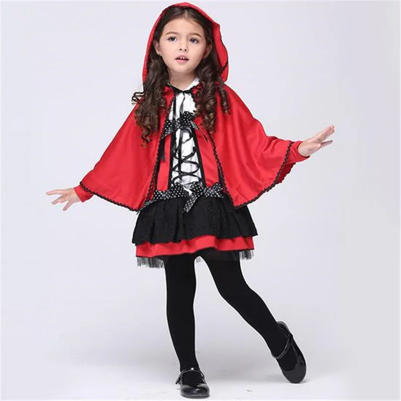 

Little Red Riding Hood Costume Girl Anime Dress Cosplay Costumes Dresses And Cloak Halloween For Kids Children Girls Clothing