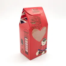 20 шт. коробка для конфет Красного солдата с сердечком, точеным окном, надписью Love London для свадьбы, дня рождения, вечеринки, конфет, печенья