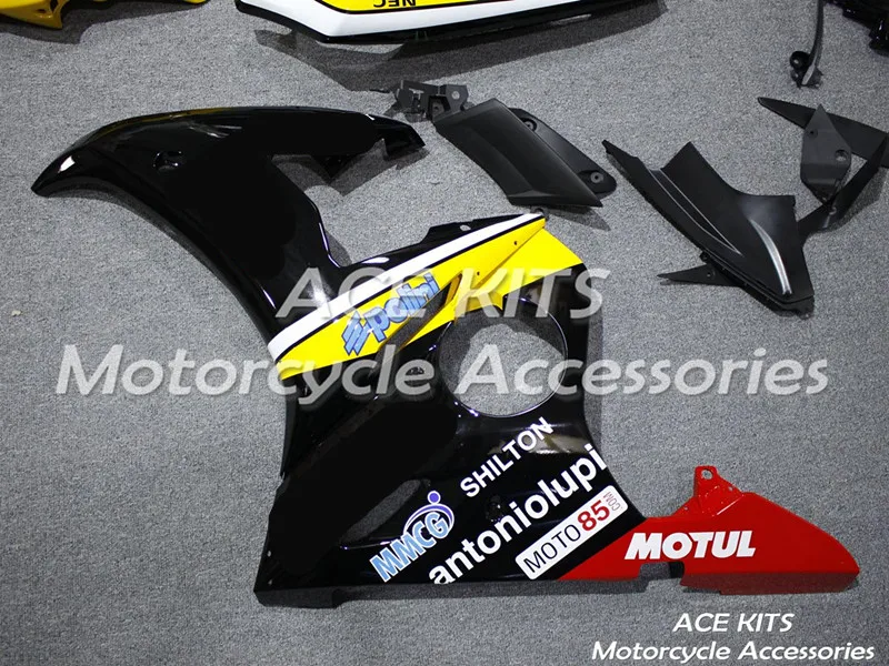 Мотоциклетный обтекатель abs для YAMAHA YZF-R6 03 04 05 YZFR6 2003-2005 впрыска Bodywor сенсационная черного и желтого цвета, ACE № 696