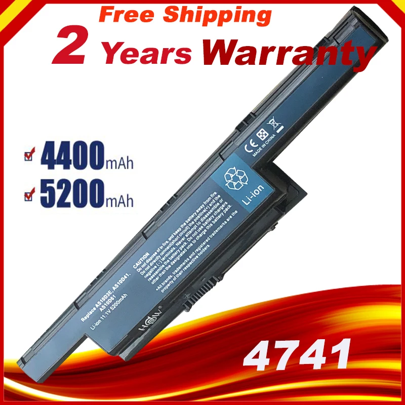 Черный Аккумулятор для ноутбука Acer Aspire V3 771G 4741 5551 5552 5552G 5551G 5560 5560G 5733 5741 AS10D31 AS10D51