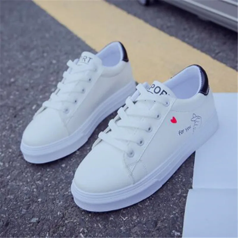 

Best selling ladies sneakers fashion charming vulcanized shoes Pu shoes platform casual white female tennis shoes women