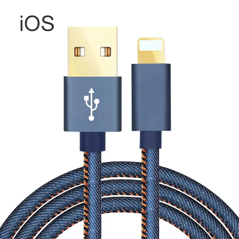 Micro iOS type-c USB кабель 2A Быстрая зарядка ковбой кабель для передачи данных для умный телефон, планшет на OC Android мобильный телефон usb зарядный шнур - Цвет: iOS