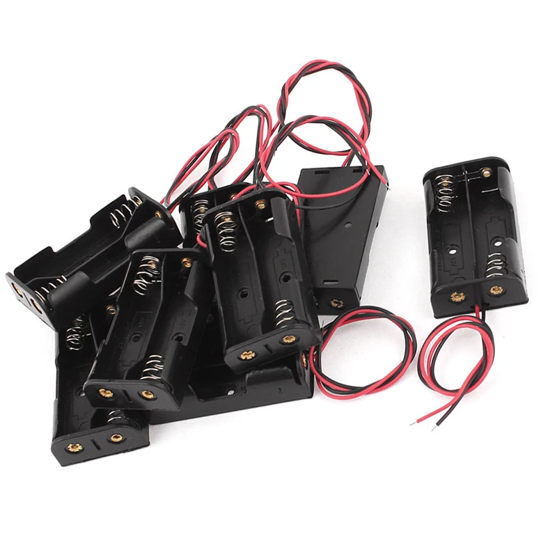 

AA Size Power Battery Storage Case Box Holder Leads With 1 2 4 Slots With Lead Wire DIY Standard Batteries Charging