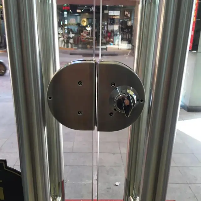 Us 18 88 10 Off Premium Stainless Steel Glass Door Lock Single And Double Doors Free Opening Central Bolts Swing Push Sliding Access Control In Door