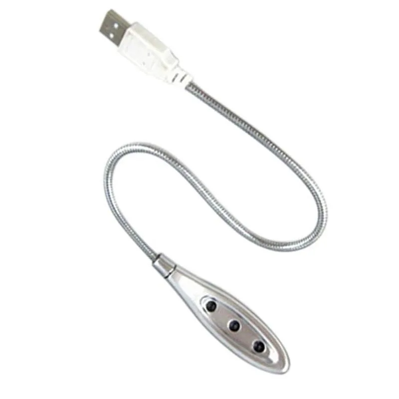Гибкий 3 светодиодный USB светильник в виде змеи лампа для ноутбука ПК планшета