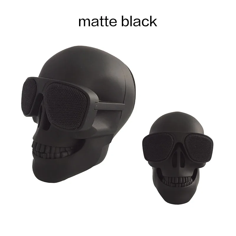 matte black Bluetooth динамик очки с покрытием череп переносной беспроводной Bluetooth стерео динамик с HD звуком и басами Хэллоуин для дома и офиса - Цвет: matte black