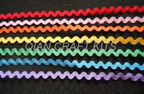 

50 yards mixed colors rainbow color Ric Rac zig zag trim - size 6 mm width