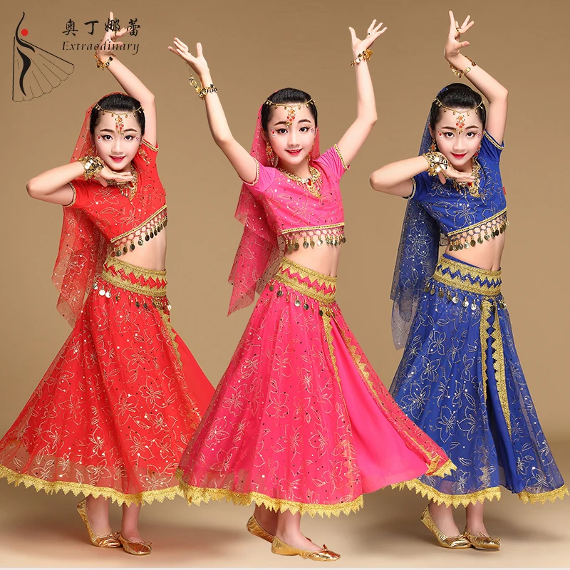 Belly-Dance-Children-Indian-Costume-Kids-Belly-Dancing-Girls-Bollywood-Indian-Performance-Cloth