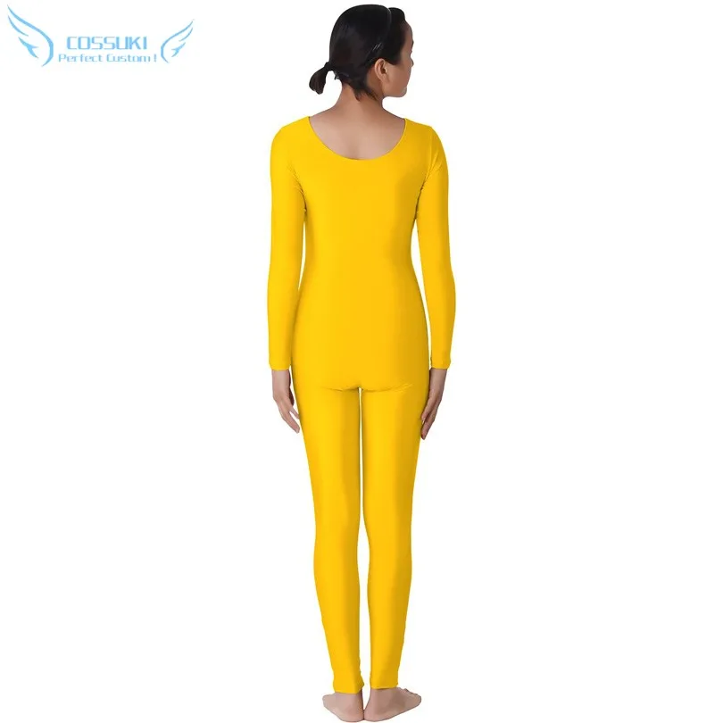 Cosplay&ware Yellow Lycra Headless Zentai Suit Spandex Full Body Skin Tight Jumpsuit Unitard Dancewear Bodysuit Costumes For Women -Zentai shop online