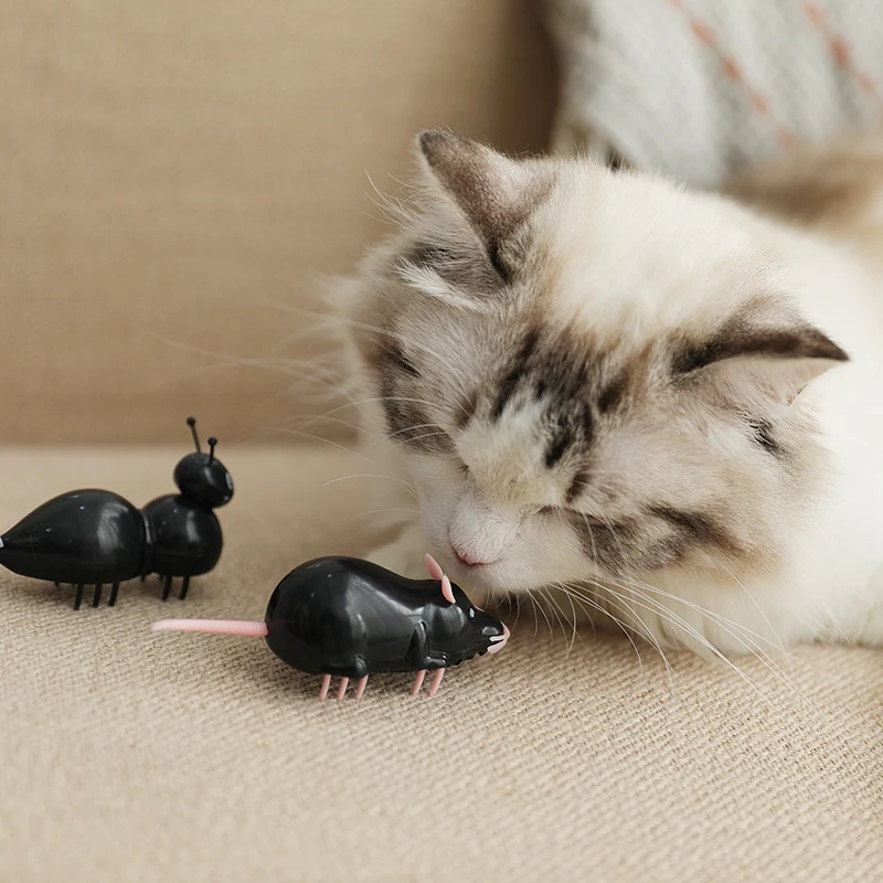 [mpk Store] Battery Operated Cat Toy, Black Ant/mouse, White Ant/mouse