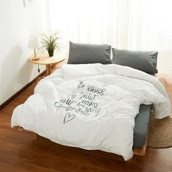

100%Cotton Bedding Set Young artists White and Gray Duvet Cover fitted sheet Pillowcase Home Textile