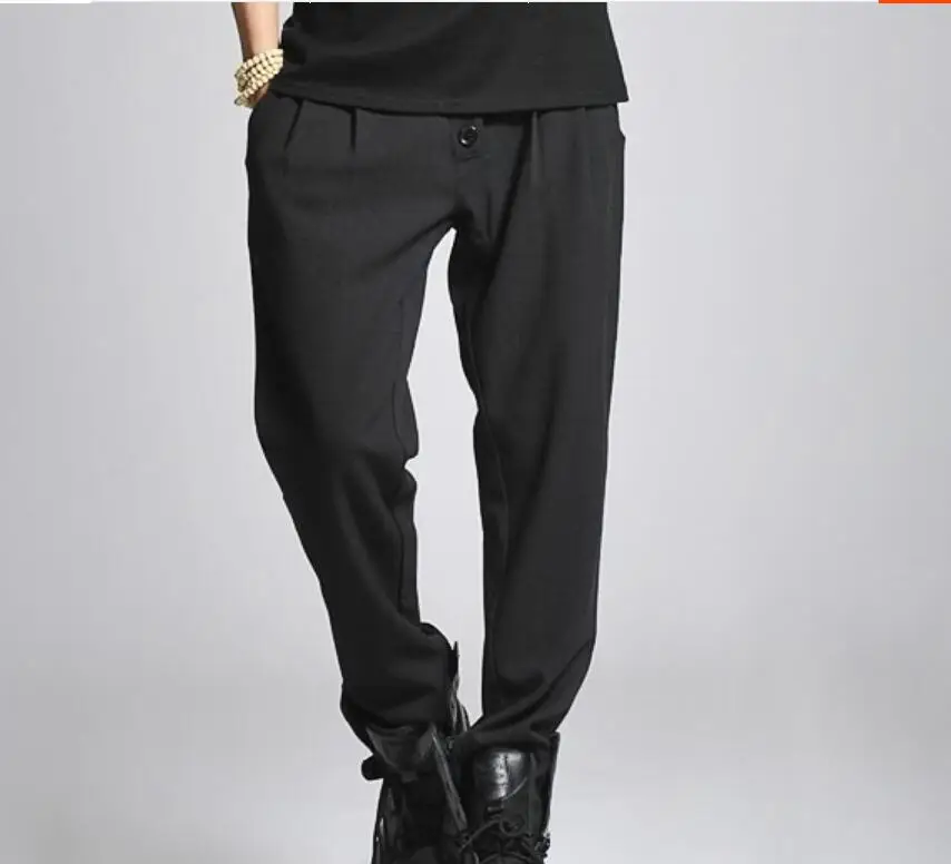 27-40 Лидер продаж весна/лето для мужчин новые модные ботинки брюки для девочек Высокая талия Гарун брюки для отдыха - Цвет: Черный