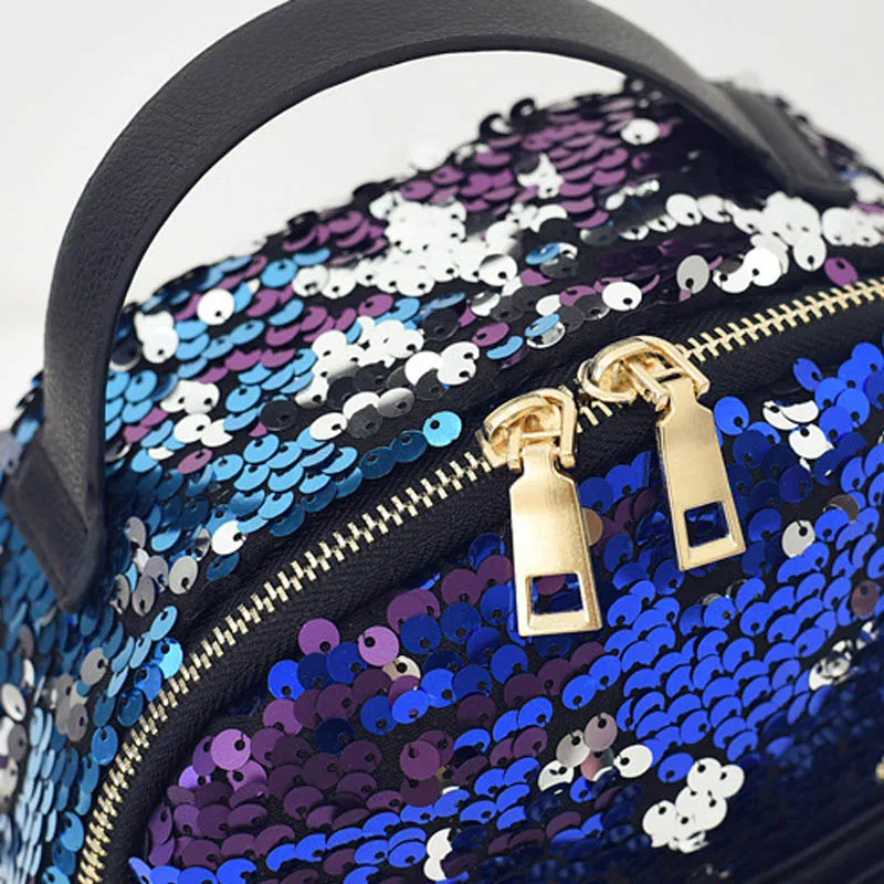 Women Sequined Backpack PU Leather Small Sequins Female Backpacks New Arrival Bling Designer Travel Girl Rucksack Mochila BP0198 (18)