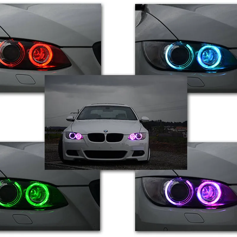 Цветная(RGB) E90 Светодиодный Маркер E90 RGBW Цвет сменить светодиодный Ангельские глазки 24 Вт для BMW 3 серии E90 E91 316d 316i 318d 320i 325i