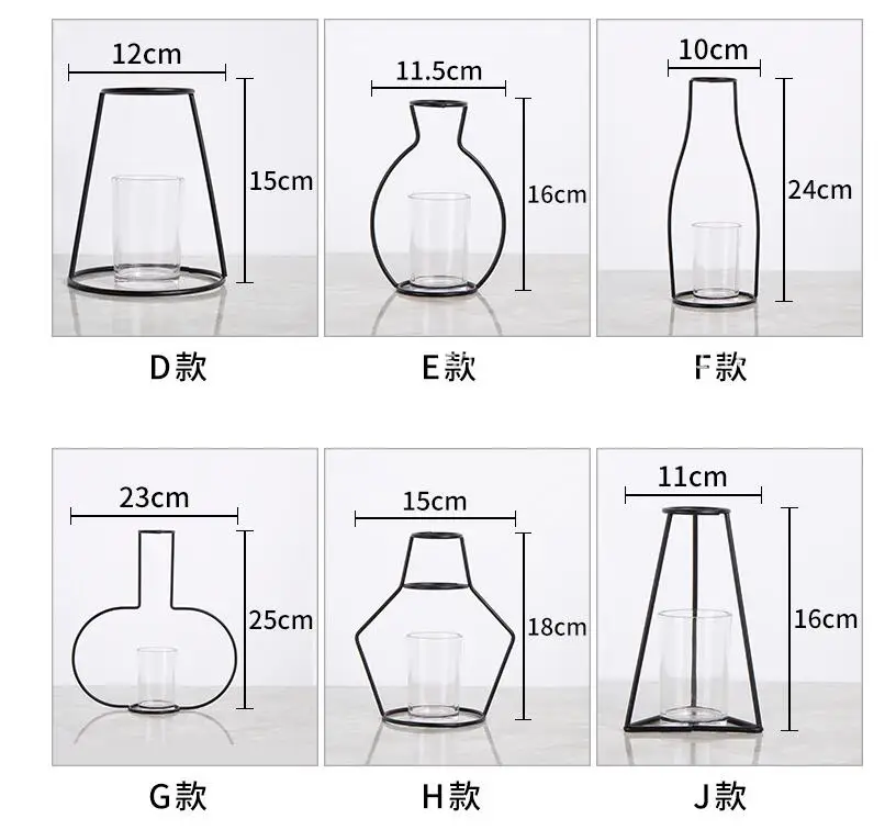 В скандинавском стиле металлическая железная ваза рамка цветы стеллажи геометрический художественный Декор металлический каркас стеклянная ваза для цветов Сад Современный домашний декор