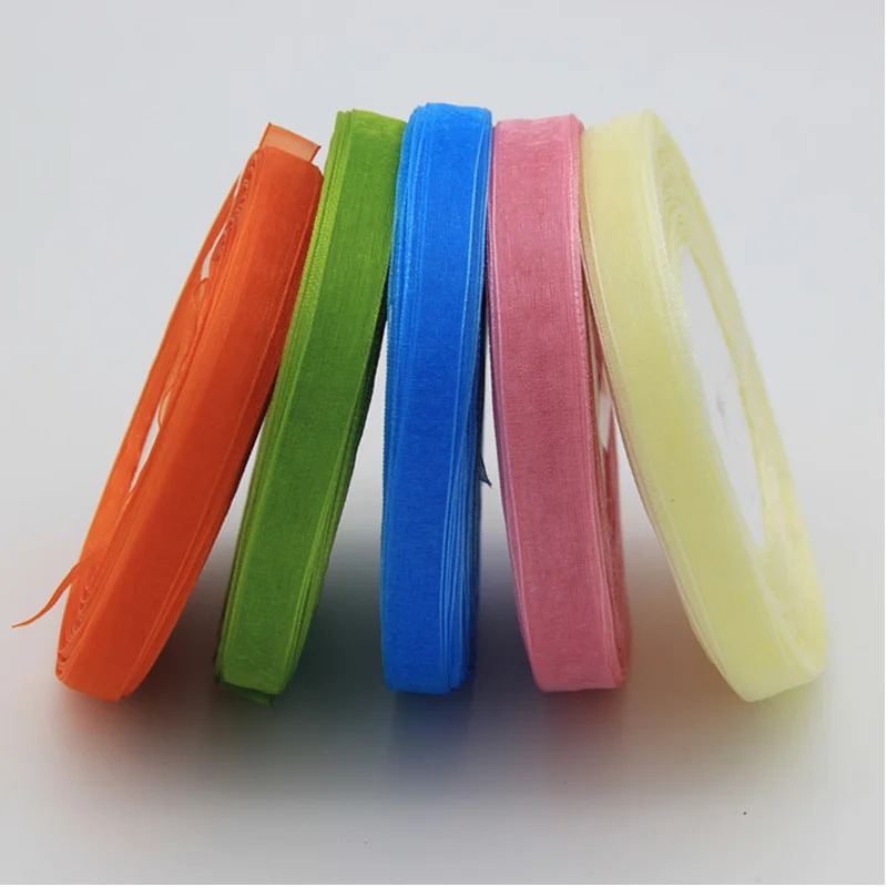 50 ярдов/рулон декоративная атласная лента из органзы 10 мм|satin ribbon|organza ribbonribbon christmas