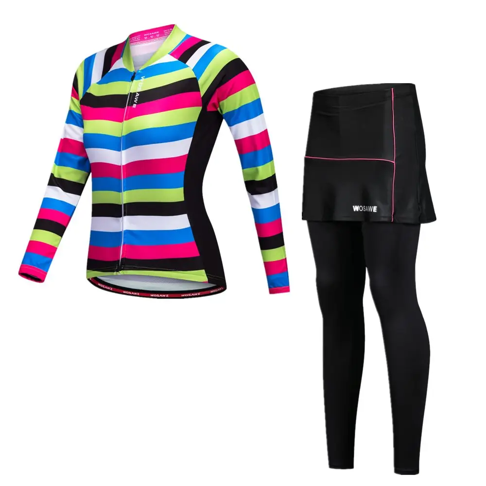 WOSAWE Pro Thin Long Sleeve Cycling jersey Sets Women Sportswear Mtb Bike Bicycle 3D Gel Padded Cycling Clothing 2015 WOSAWE Pro Thin Long Sleeve Cycling jersey Sets Women Sportswear Mtb Bike Bicycle 3D Gel Padded Cycling Clothing 2015