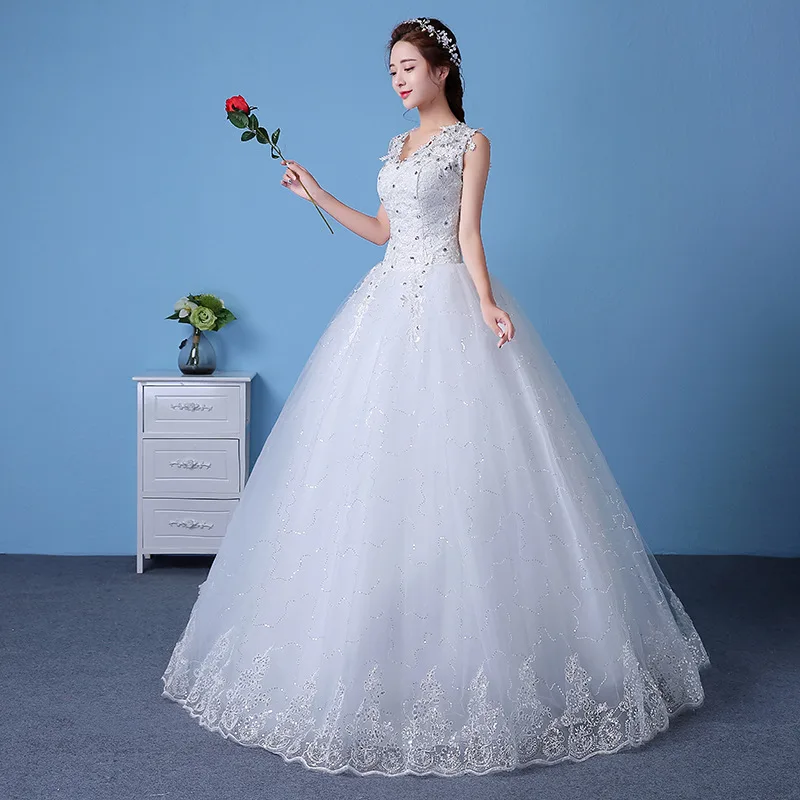 Vestido de Casamento Vestido de Noiva Vestidos de Casamento para Mulheres Vestido de Princesa de Luxo Lace Bola Vestidos Tamanho Grande up 3 Up Bola Vestidos Vestidos de Casamento das