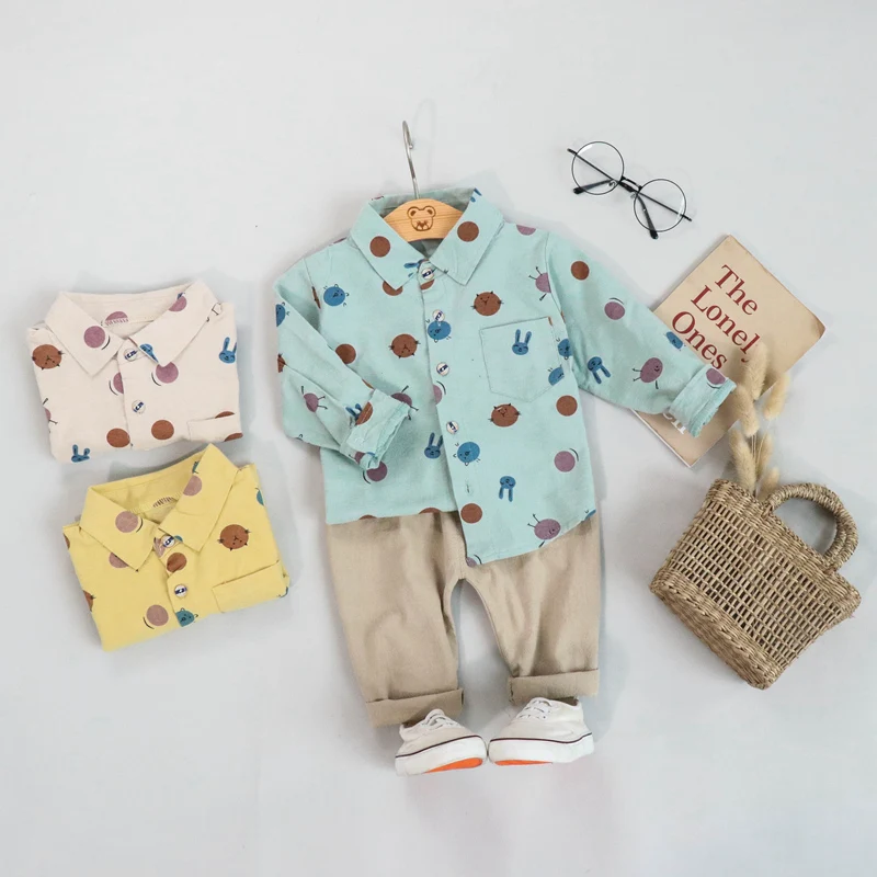 

2019 Autumn Baby Toddler Boys Clothes Sets Infant Kids Clothing Suits Lapel T Shirt Pants Kids Children Costume Suit