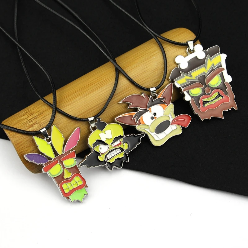 Hot Game Crash Bandicoot Choker Necklaces for Women Leather Chain Wolf