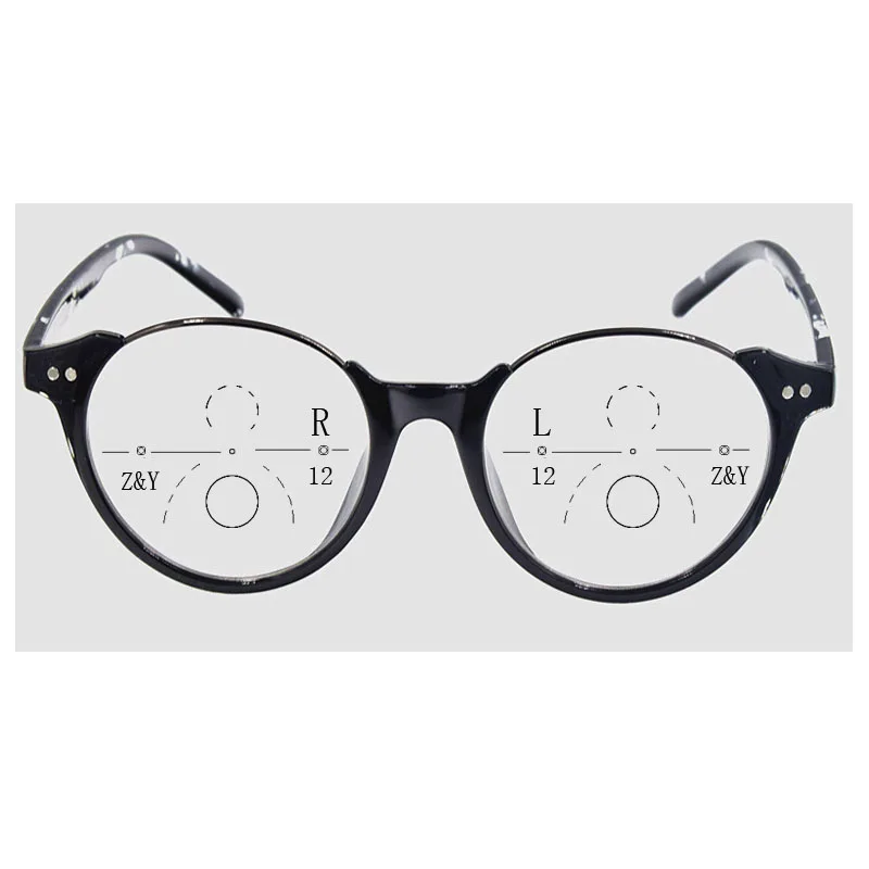 

Fashion Quality Women Round Style Tr90 Progressive Reading Glasses New Multifocal CR39 Presbyopia Eyeglasses for Men Women