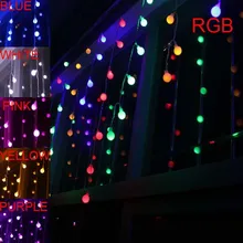 3.5 м 100 СМД 100 шары многоцветной из светодиодов строка фестиваль газа праздник света рождество свадьба Decoracao занавес лампы ес / сша / великобритании / AU