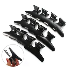 Free Shipping 12Pcs Salon Hairdressing Hairdressers Black Hair Clamps Clips Claw Section Butterfly Styling Tools