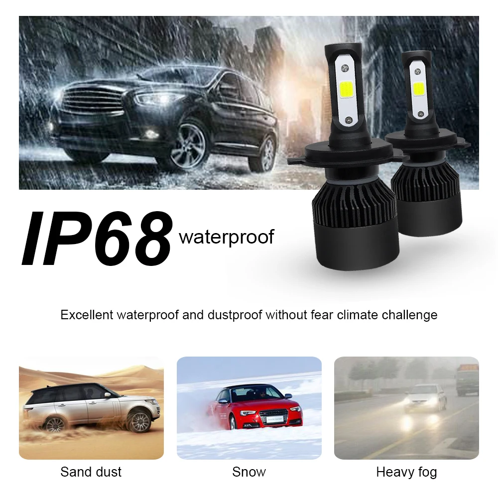 2 шт. Hi lo 9005 9006 светодиодные лампы для фар авто фары 12 В 24 - Цена: 1 120,51 руб.