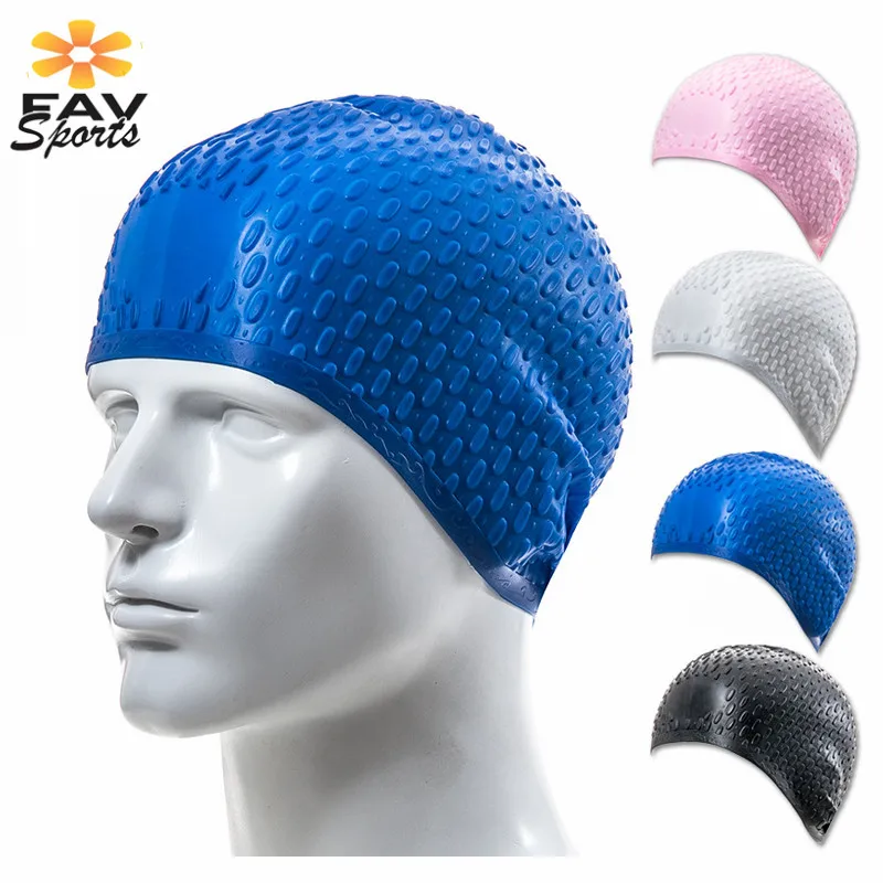 Silicone Swimming Cap Unisex Flexible Waterproof Adult Waterdrop Swimming Head Cover Protect Ear