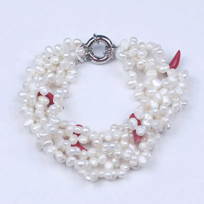 Колье и браслет с пресноводным жемчугом 5 рядов|jewelry sets|necklace and braceletbracelet necklace |
