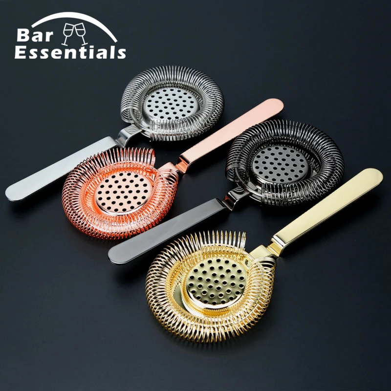 thumbnail image 2 of Julep Strainer Cocktail Strainer - Golden Stainless Steel Bar Strainer For Shakers & Mixing 2 of 9