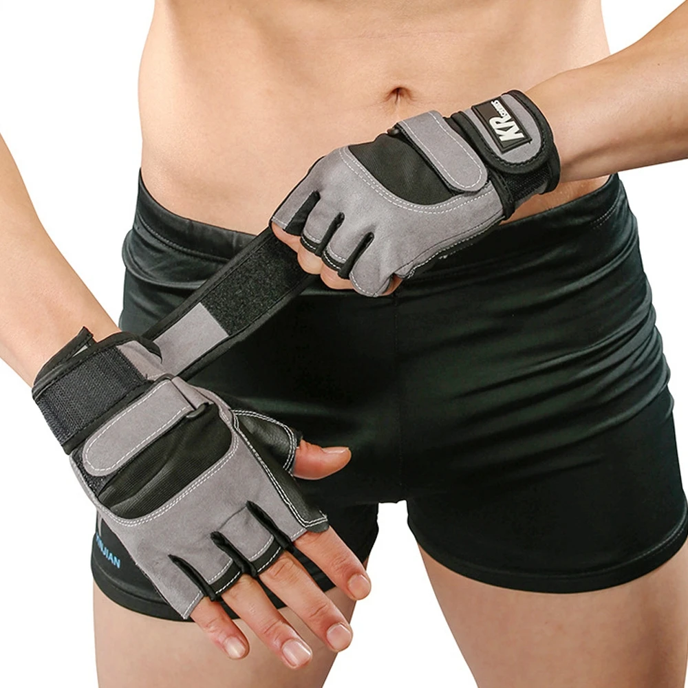 Half Finger Weight Lifting Training Gloves Men Fitness Sports Body Building Wrist Grips Hand Palm Protector Fitness Gloves