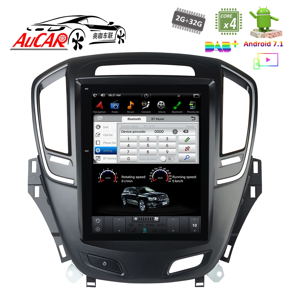 Best Android 7.1 10.4" Tesla Style for Opel Insignia Buick Regal 2014 - Car GPS Mulltimedia Bluetooth Radio WIFI 4G Vertical Stereo 2
