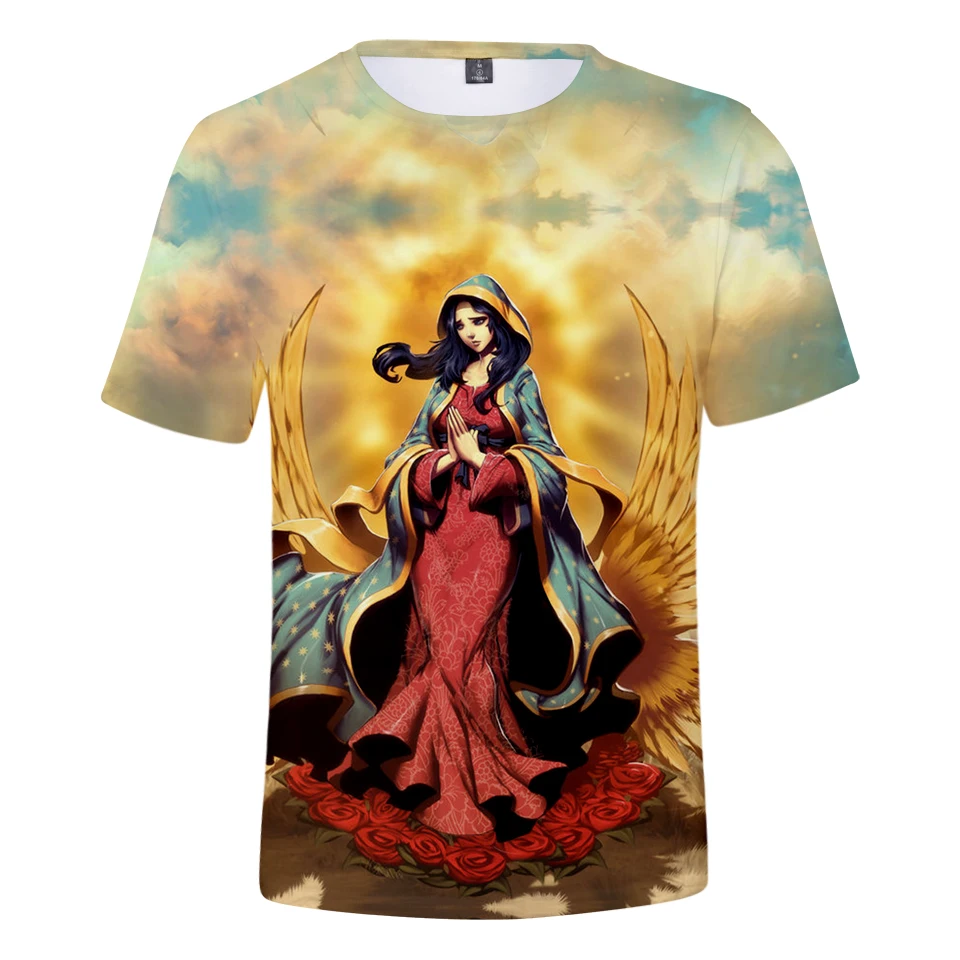 Our Lady of Guadalupe, 3D принт, летние футболки для женщин/мужчин, короткий рукав, круглый вырез, модные футболки, повседневные футболки размера плюс