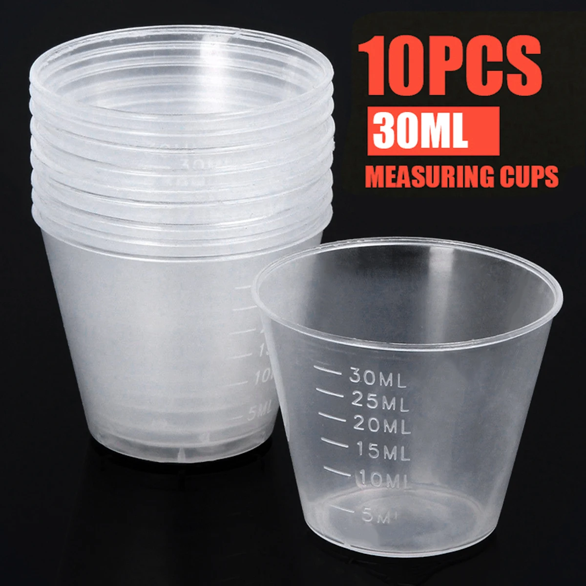 10pcs 30ml Plastic Clear Measuring Cups Disposable Liquid Container Household Kitchen Cooking Tool