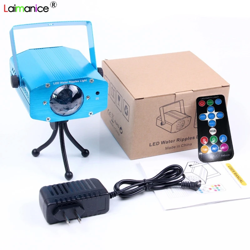 مصغرة سبائك الألومنيوم عن بعد RGB LED المياه موجة تموج ديسكو المرحلة حزب ضوء نمط الإضاءة تظهر جهاز عرض ليزر مصباح